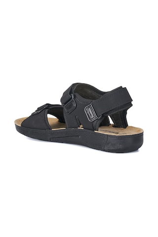 Günlük Unisex Kalın Anatomik Taban Cırtlı Ayarlanabilir Plaj Havuz Deniz Sandalet 037-337-183 Siyah Bej Efex