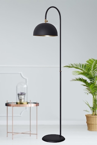 Lambader Eskitme Metal Gövde Modern Tasarım Ayarlanabilir Başlık Yerden Dekoratif Aydınlatma 160 Cm - Siyah