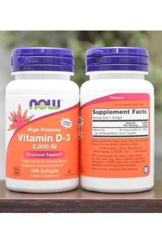 Now Foods D3 Vitamin 2000 IU 240 Kapsül