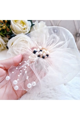 Lux Broş Taşlı Yaka Süsü,yaka Çiçeği,yaka Brosu,yaka Aksesuarı,kurdalesı 320 Beyaz