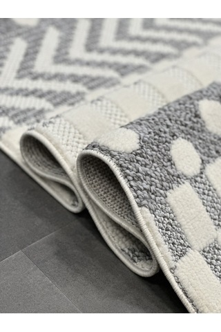 Woolen Halı Venis Bukle Halı 8801 Grı Renkli