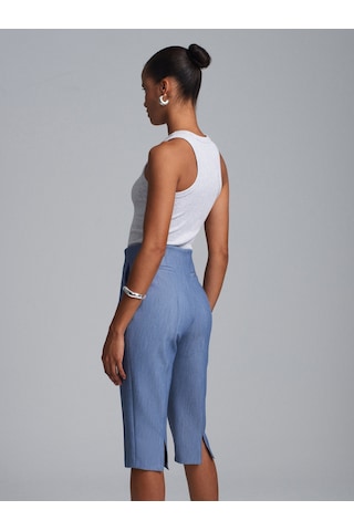 Dilvin 72649 Yırtmaçlı Kumaş Bermuda-indigo İndigo