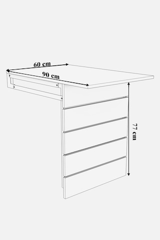 Fulya Duvara Monte Katlanabilir Pratik Yemek Masası Siyah