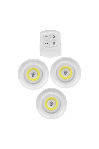 Herşeytrend Uzaktan Kumandalı Yapışkanlı 3'lü Led Spot Lamba Çok Renkli