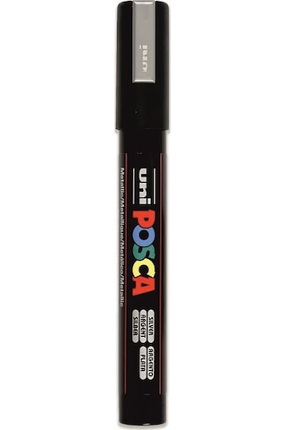 Uni Posca 5M Metalik Renkler 2'li Set Gold Silver