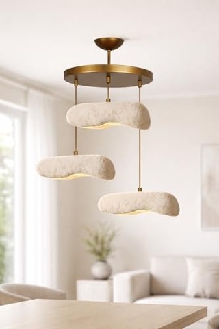 Sedra Handmade Karbon Beton Avize Salon Avize Modelleri E27 3'lü Sarkıt Modern Tasarım: Diğer