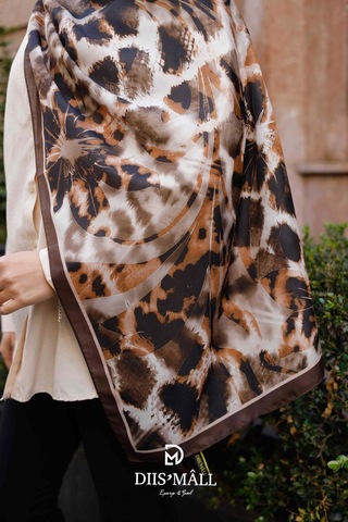 Mimiyum Sarmaşık Leopar Şal Kahve Rengi