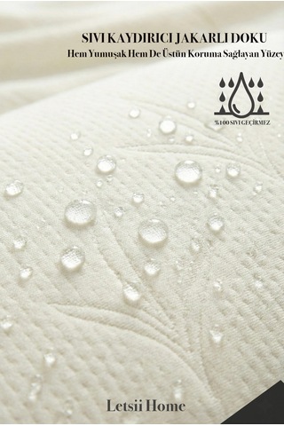 Premium Sıvı Geçirmez Yastık Alezi Ultra Sessiz Fermuarlı Yastık Koruyucu 50x70 Cm Beyaz