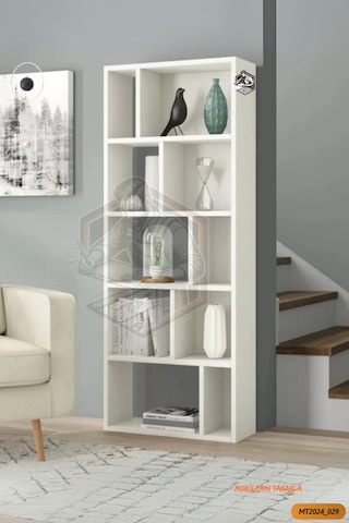 Tamamı Mdf 10 Bölmeli Boy Kitaplık Salon / Yatak Odası / Çalışma