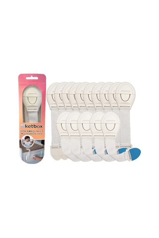 Ketbox Çocuk Bebek Çekmece Dolap Güvenlik Kilidi Çok Amaçlı Kilit 15 Adet Çok Renkli