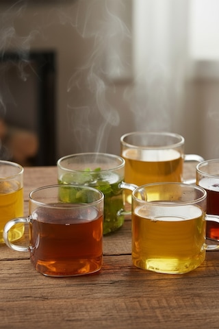 6 Kişilik Kare Kahvaltı Çay - Espresso Kahve Kupası Seti Beyaz