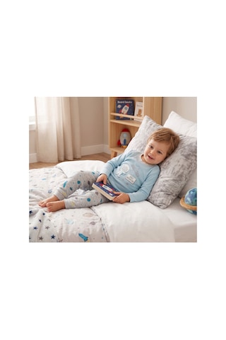 Mother Love %100 Organik Bebek Pijama Takımı 3 - 36 Ay Mavi