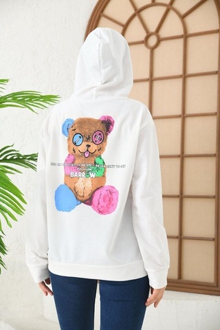 Altamira Unisex Barrow Baskılı Oversize Kapşonlu Sweatshirt 001