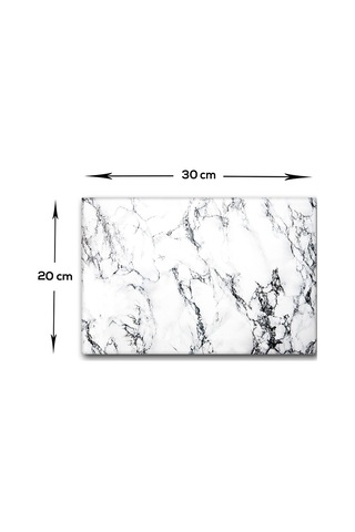 Decorita Beyaz Mermer Görünümlü Cam Kesme Tahtası 20 x 30 CM