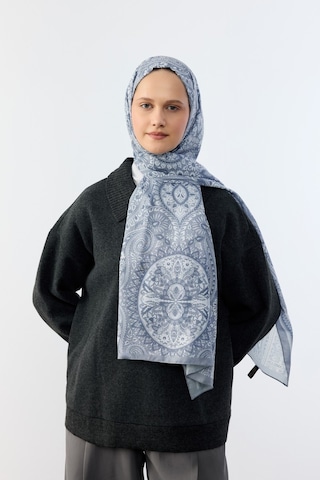 Mirsoy Scarf Mirayze Etnik Desen Şal Füme