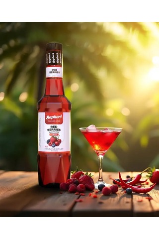 Saphori Acılı Kırmızı Meyveler Aromalı Kokteyl Şurubu 700 Ml