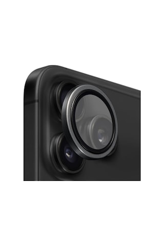 Buff Apple Uyumlu iPhone 17 Pro Max Metal Kamera Lens Koruyucu Black Siyah
