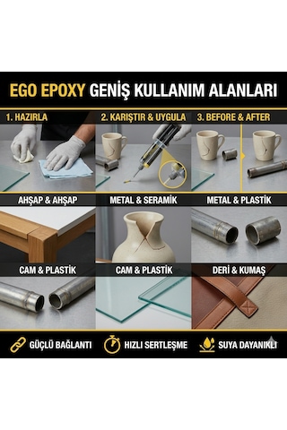 Metal Yapıştırıcı İkiz Şırınga Güçlü Epoksi Tamir Yapıştırıcısı