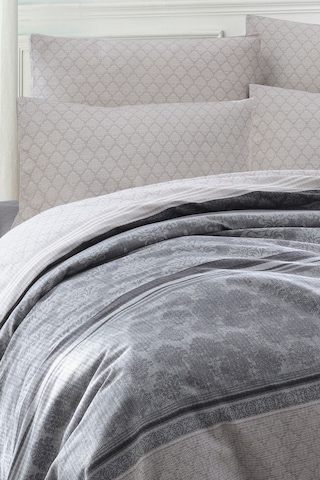 Enlora Home Baskılı Pike Takımı Tek Kişilik Creative Gri