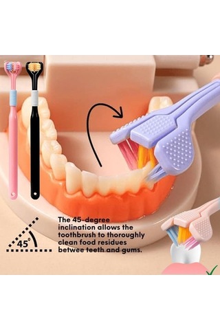 Flybuy Yalına 3-taraflı Diş Fırçası Yumuşak Saç Çocuk Sarı - 360 V Şekil