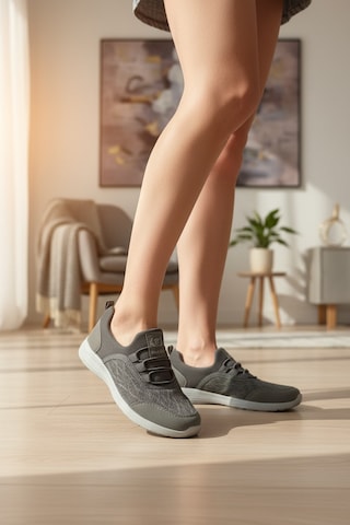 Enoch Kadın Esnek Tabanlı Günlük Spor Ayakkabı Slip-on Yürüyüş Sneaker Füme