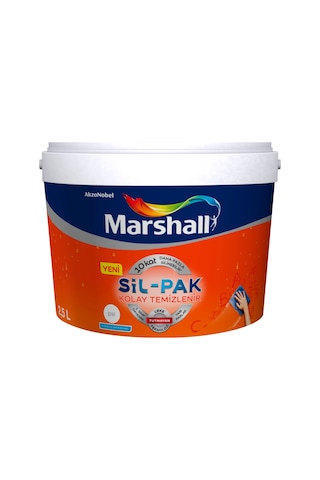 Marshall Sil-Pak Leke Tutmaz Duvar Boyası 2.5 Lt (264422436) Marshall Sil-Pak Leke Tutmaz Duvar Boyası 2.5 Lt (264422436)