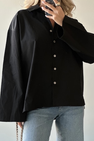 Siyah Oversize Gömlek - 4952 Siyah