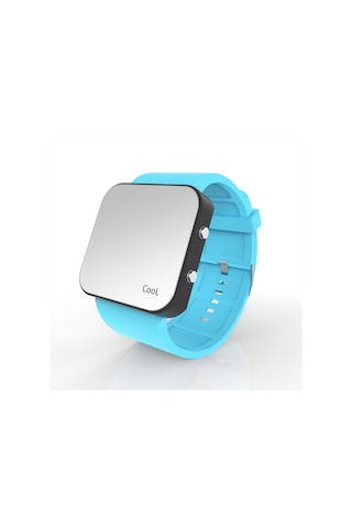 Cool Watch Saat - Siyah Led Kasa - Turkuaz Kayış Unisex Pembe