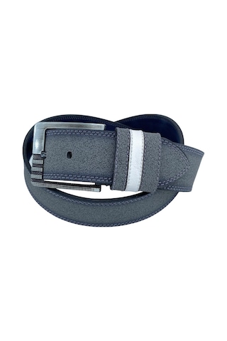Spor Suni Deri Çift Dikişli Model Erkek Kemer - Gri 4.5 CM Gri