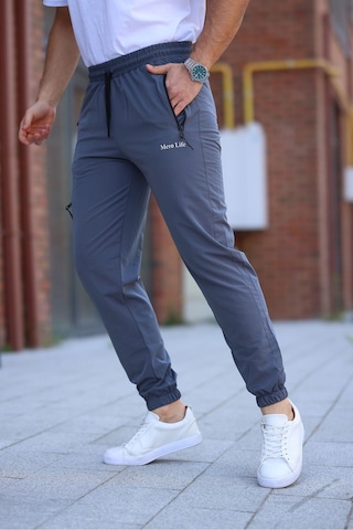 Erkek Gri Eşofman Altı Kaliteli Paraşüt Kumaş Gri