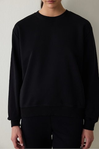 Penti Siyah Bisiklet Yaka Oversize Spor Sweatshirt