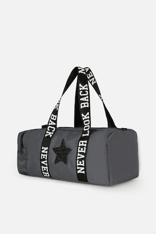 İcone Bag Çocuk Yıldız Logolu Spor Çanta, Çocuk Spor Çanta, Fermuarlı Detaylı Çocuk Spor Çanta Gri