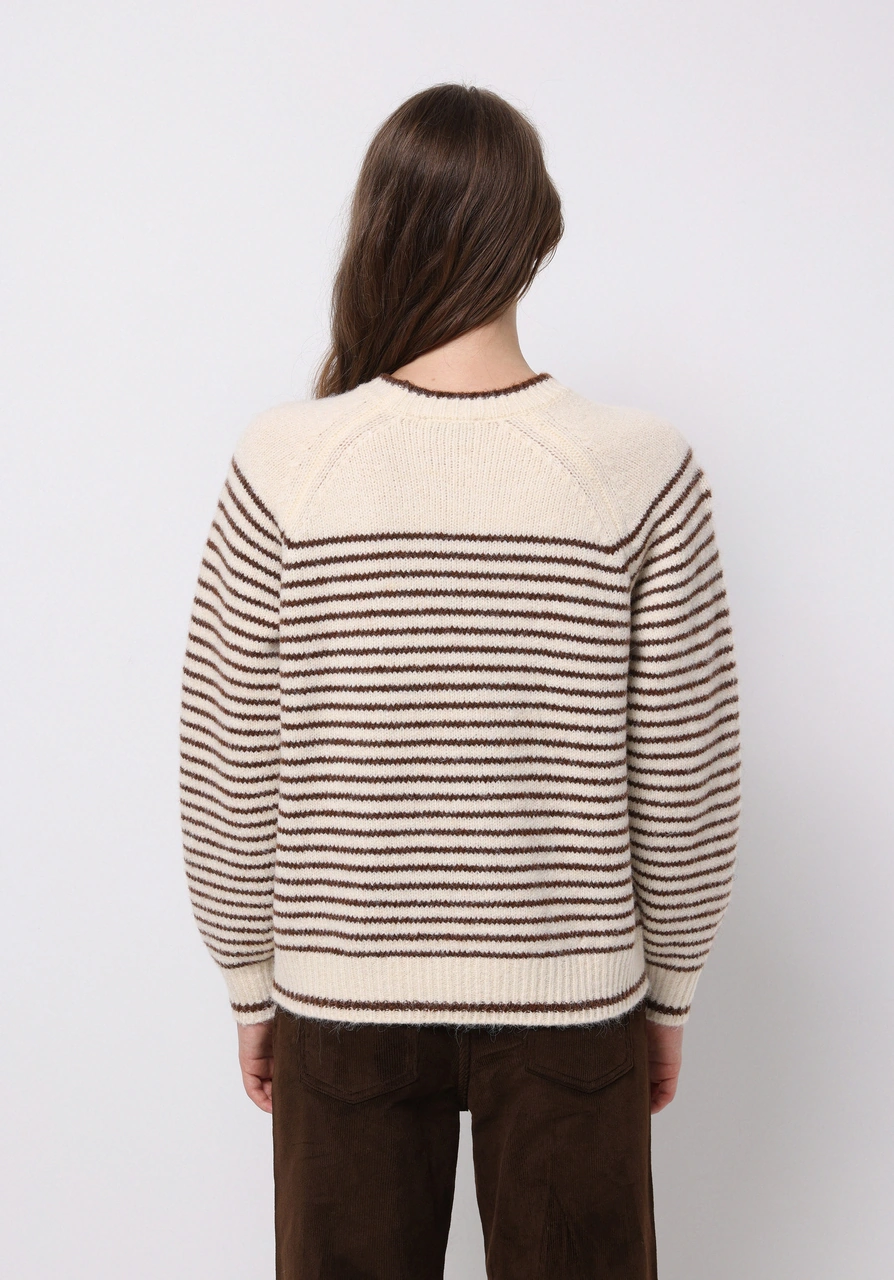 Colin's Colins Regular Fit Yuvarlak Yaka Çizgili Kadın Bej Kazak Cl1076623 Q1.v1 Bme Bej