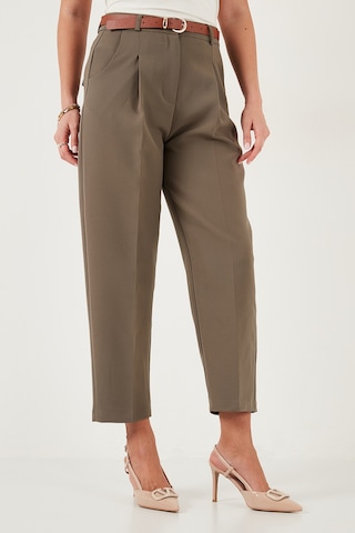 Lela Regular Fit Yüksek Bel Düz Paça Kemerli Bayan Pantolon 68350938 Haki