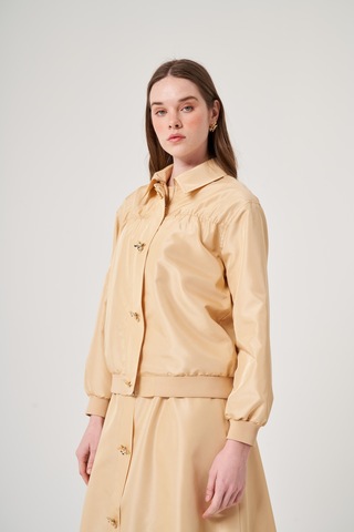 Oe25y939638 Omelya Tafta Bomber Ceket Tereyağı