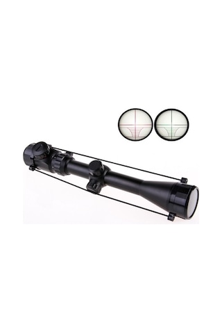 3-9x40 Nikula Zoomlu.çıft Işıklı. Av Tüfeği Dürbünü Silah Montaj Siyah