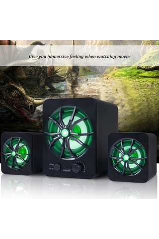 Reedark D-207 Usb Led Işıklı Taşınabilir Hoparlör - Stereo Ses, Çift Hoparlör, Bilgisayar/tablet/smartphone Uyumlu Siyah