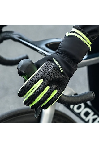 Rockbros S339 1 Çift Dokunmatik Ekran Pamuk Rüzgar Geçirmez Bisiklet Eldiveni