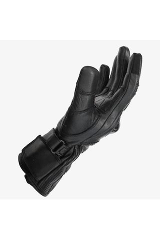 Venom Motosiklet Eldiveni Deri Siyah %100 Leather Motorcu Eldiveni