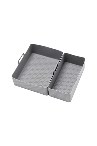 Xurunkeji Air Fryer Tepsisi Air Fryer Liner Sepeti Yeniden Kullanılabilir Fırın Tepsisi Yapışmaz Pizza Fırın Tepsisi B Gri