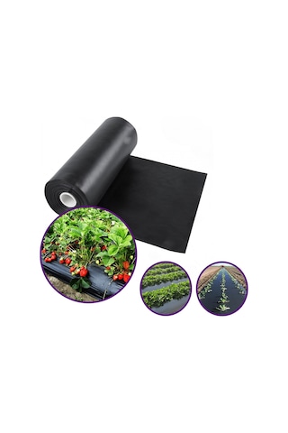 Çilek Mulch Naylonu 100 Cm X 1000 Metre Siyah Taban Örtüsü Pidok Çilek Mulch 30 Micron Uv Li Sebze Naylonu
