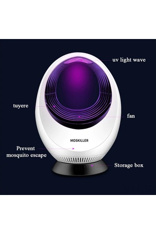 Symbee Ev Led Usb Işık Feneri: 365nm Mor Işık İle Sessiz, Toksisiz, Kanatlıları Emici Kovucu Ve Gece Lambası