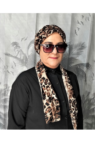 Blue Trend Desenli Dubai Dış Bone Şal 37
