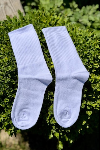 Lousocks Unisex Beyaz Düz Renk Tenis Spor Çorabı