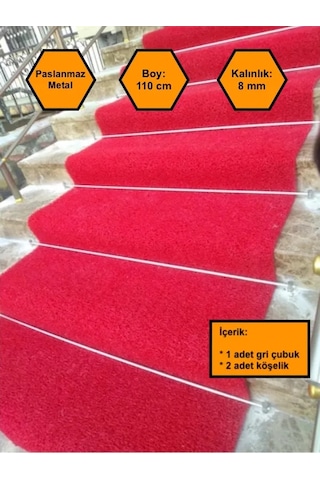 Gri Halı Tutturgaç Çubuğu, Halı Yolluk Kilim Sabitleme Aparatı 110 Cm Gri