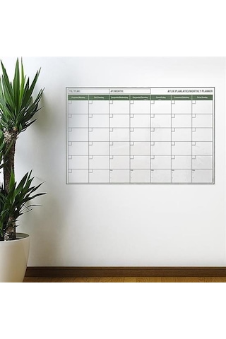 Büro Ev Ofis İçin 85x56cm Manyetik Yapışır Yazılır Aylık Takvim Plan Duvar Stickerı Diğer