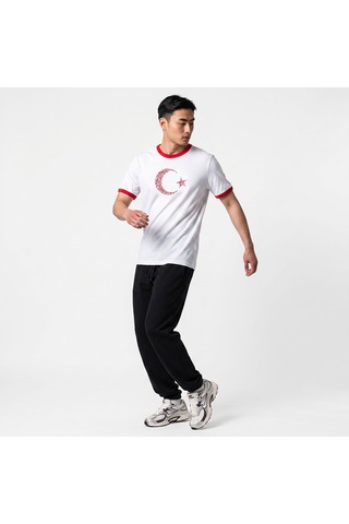 Sportive Türkiye Baskılı Unisex Beyaz Günlük Stil T-shirt 26du0003-byz