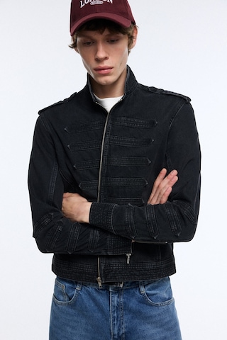 Defacto Regular Fit Dik Yaka Fermuarlı Pamuklu Jean Napolyon Ceket J1027ax26aunm40 Siyah-nm40