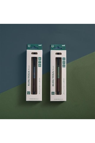Mitsubishi Pencil Kurutoga Wood 0.5mm Steel Gray Gri