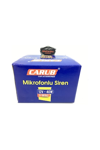 Carub 3 Sesli Mikrofonlu Megafonlu 12V Polis Sireni 300 Db